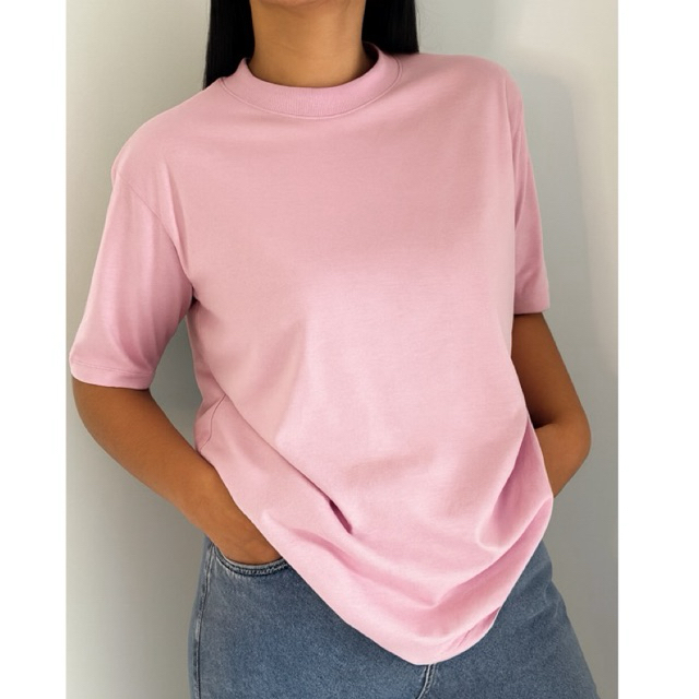 Kit Camiseta Feminina Oversized Candy Color Comfy 100% Algodão Premium Penteado em Oferta na Shopee