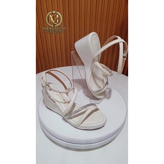 Sandália Branca Vizzano Feminina Sandália Plataforma Vizzano Confort Brilho Strass Branca com Fivela Prata