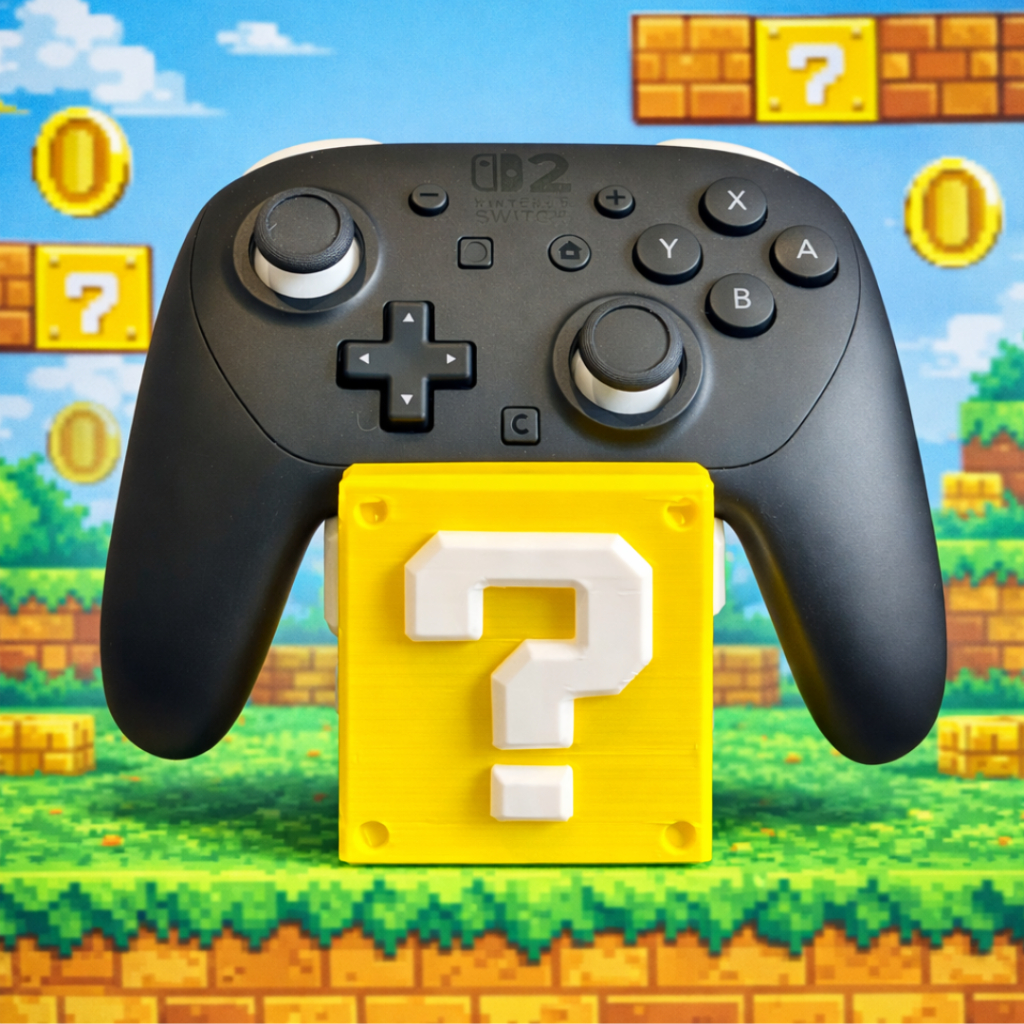 Suporte porta controle xbox one x / s ps4 ps5 Pc Nitendo Tematico Caixa Cubo Super Mário Bros Personalizado
