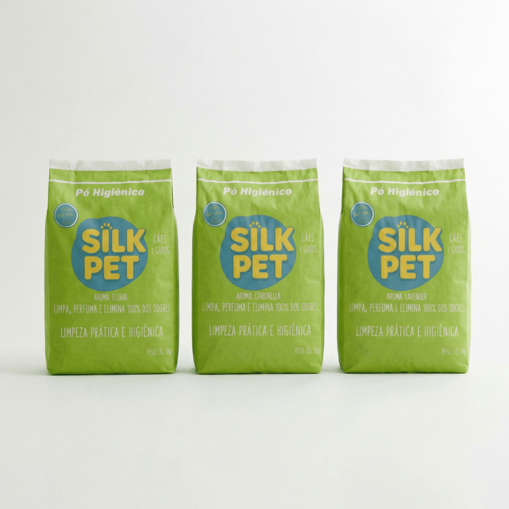 Kit 2 Uni. Pó Higiênico Eliminador de Odores Silkpet 1 Kg em Oferta na Shopee