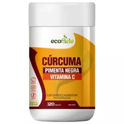 Cúrcuma Pura + Pimenta Negra + Vitamina C Ecobele 120 Cápsulas Anti-inflamatório Natural e Imunidade