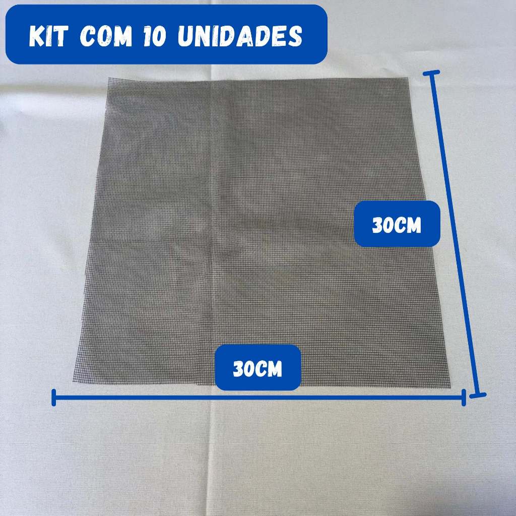 Kit com 10 Tela para Ralo 30x30 em Fibra de Vidro anti barata escorpião rato insetos telinha de ralo em Oferta na Shopee