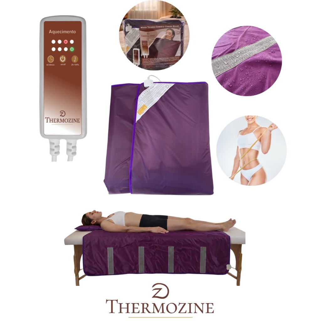 Manta Térmica Estética 1,70 x 1,50 MT (Grande) Corporal Classic Thermozine Corpo inteiro COM INFRAVERMELHO em Oferta na Shopee