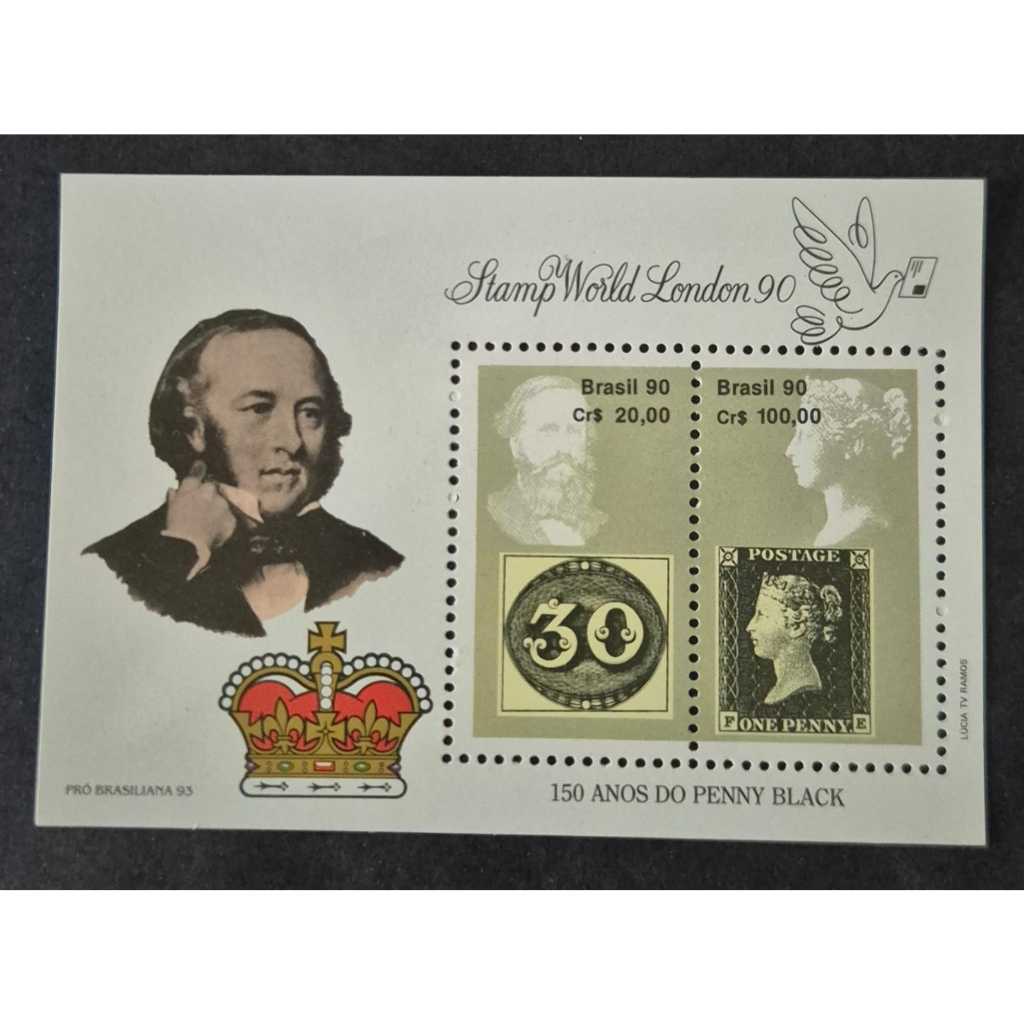 Brasil Bloco selos dos correios Nº 85 150 Anos Do Penny Black - Filatelia.