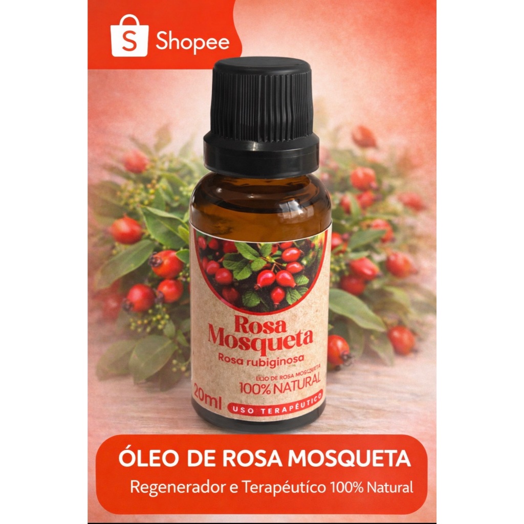Óleo de Rosa Mosqueta 100% Natural – Hidratante e Regenerador 20ml