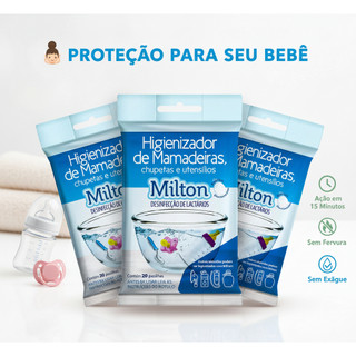 Esterilizador e Higienizador à Frio para Mamadeiras e Chupetas Clorin Milton 60 Pastilhas | Sem Fervura