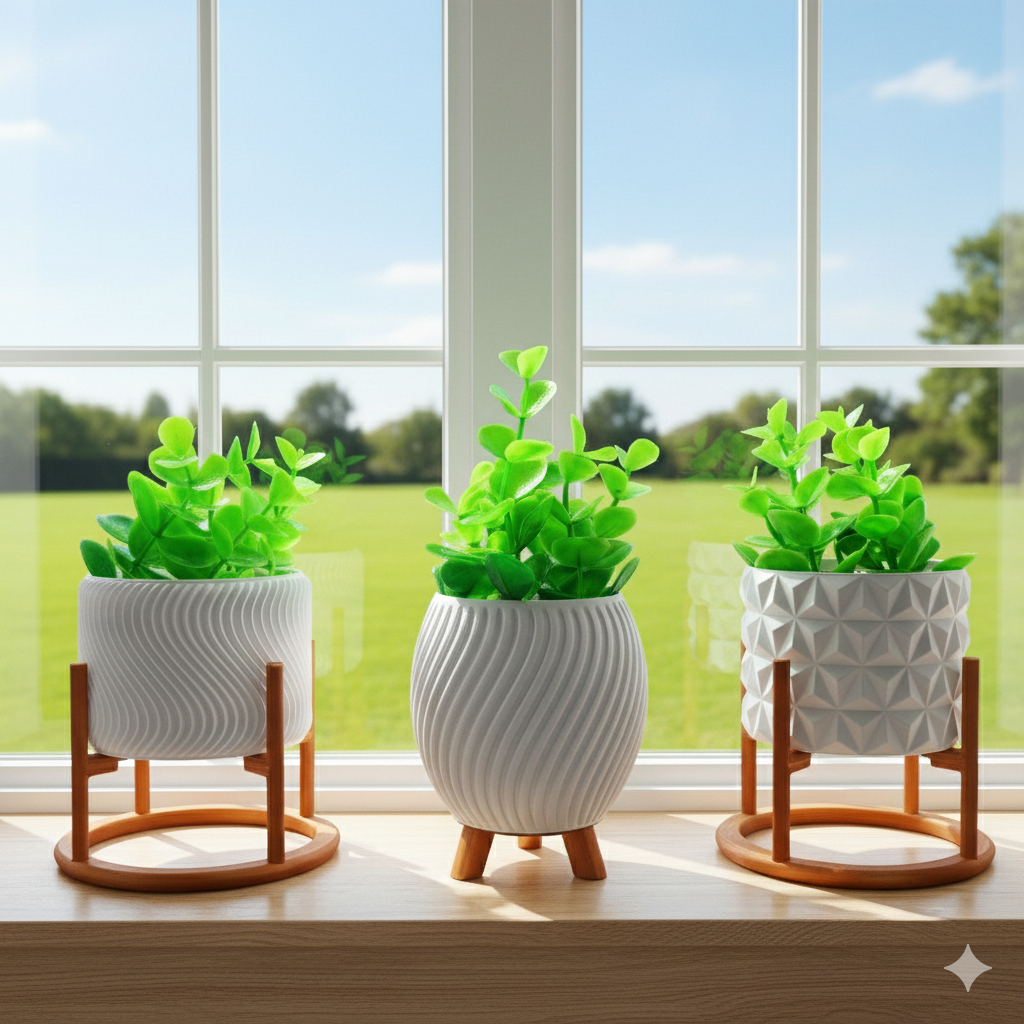 Kit de Vasos Cachepot Minimalista Vasinho com Planta Artificial Sala Decoração Moderno em Oferta na Shopee