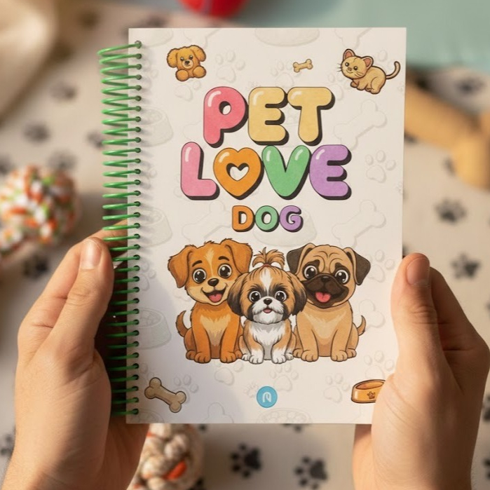 Livro Para Colorir Pet Love Dog Livro de Pintura Infantil Educativo Cachorrinhos