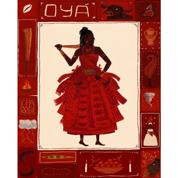 SAQUINHO DE FIOS DE CONTA/GUIAS ORIXAS OYA/IANSA UMBANDA CANDOMBLE