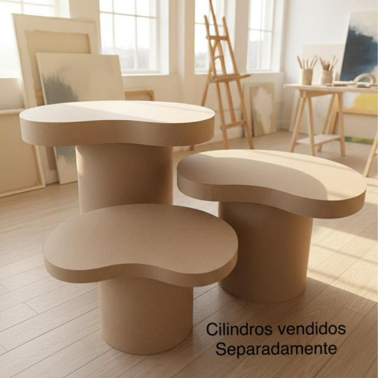 Três Tampos de Mesa de festa para cilindros padrões G M P em MDF CRU em Oferta na Shopee