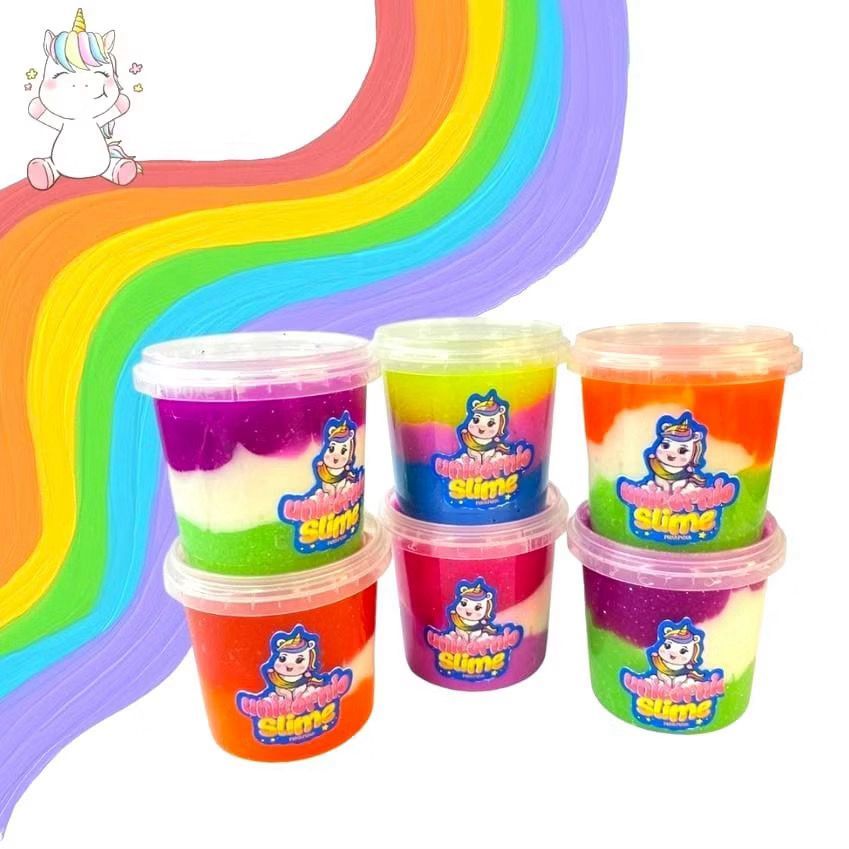 KIT SLIME MASSINHA UNICORNIO LELECA PUXA PUXA - VARIAS CORES, COLORIDO, MAIS VENDIDA