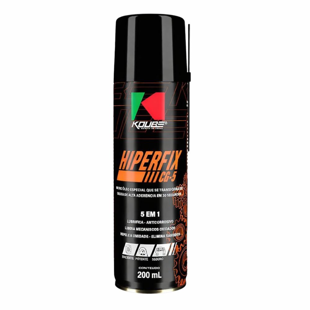 Desengripante Spray Multiuso Lubrificante Hiperfix CG-5 Graxa 5 Em 1 Koube Original - 200ml