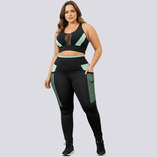 Conjunto Academia Top E Calça Plus Size Com Bolso Treino em Oferta na Shopee