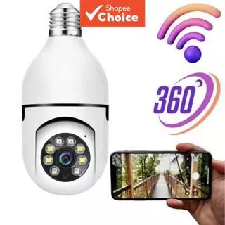 Câmera IP PTZ Robô Encaixe Lâmpada Wifi Giratória 360° - Visão Noturna Colorida e Áudio- Branca em Oferta na Shopee