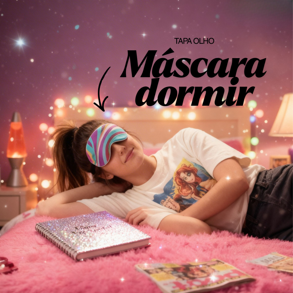 Máscara de Dormir Colorida Confortável – Tapa Olho Anatômico com Elástico, Festa, De Repente 30 anos - Aniversário Festa