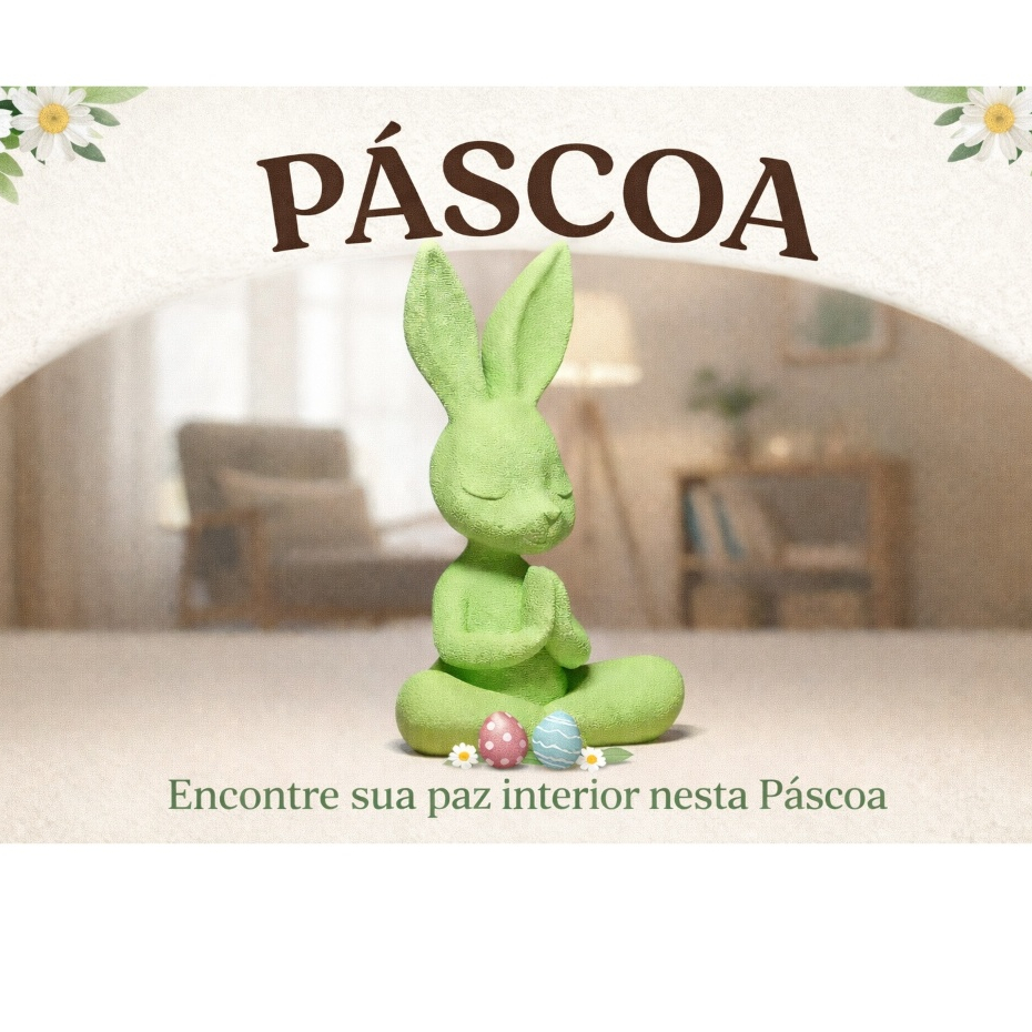 Imagem Coelho Zen Decorativo 19cm/15cm – Estátua Texturizada para Mesa, Quarto e Sala