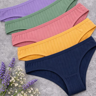 Kit 5 Calcinhas Tanga Caneladas Adulto Lisas em Oferta na Shopee