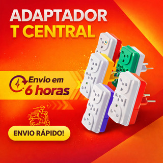Adaptador T Central 10/20a Com 3 entradas -CORES SORTIDAS