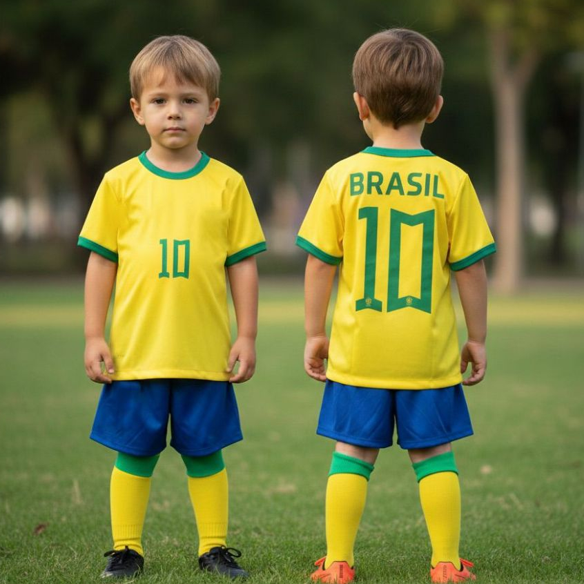 Conjunto Brasil Copa Pequeno Torcedor Infantil - Blusa + short em Oferta na Shopee