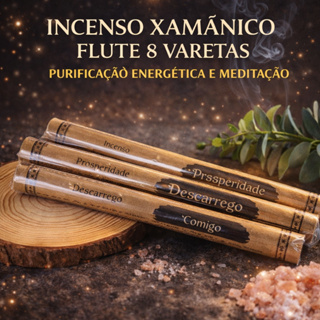 Incenso Xamânico Flute 8 Varetas Purificação Energética Meditação Defumação Espiritual em Oferta na Shopee