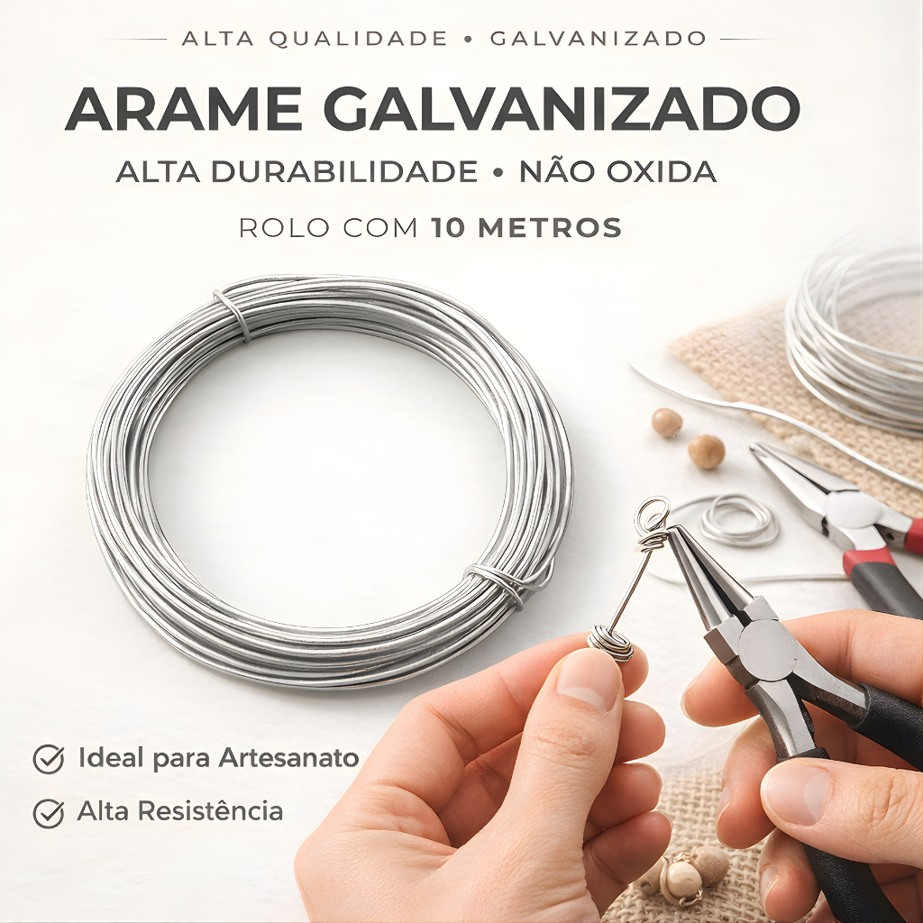 Arame Galvanizado Para Artesanato Rolo Com 10 Metros em Oferta na Shopee