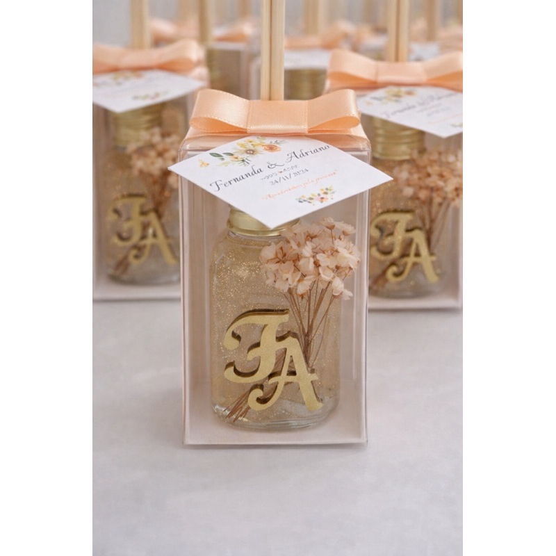 Mini Aromatizador Personalizado 40mL – Kit com 10 unidades | Lembrancinha Sofisticada para Casamentos & Eventos