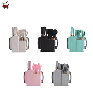 Kit Conjunto 19 Pçs De Utensílios Facas Silicone Cozinha em Oferta na Shopee