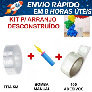 Kit Bomba Manual Balão + Fita Arco Desconstruído + Fita Cola Bexiga Festa em Oferta na Shopee