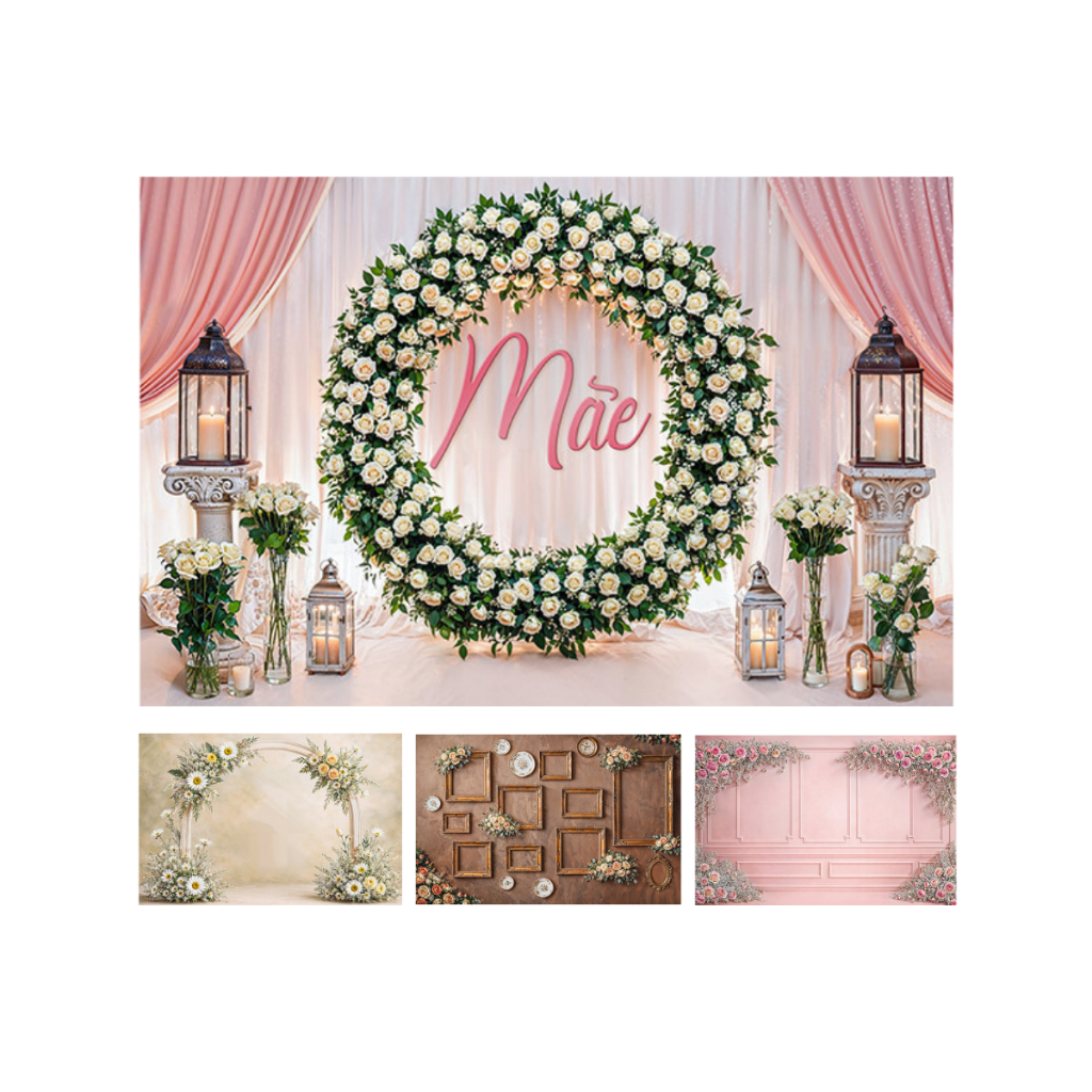 Fundo Fotográfico Foto Tecido Sublimado Dia das Mães 3,00X2,50