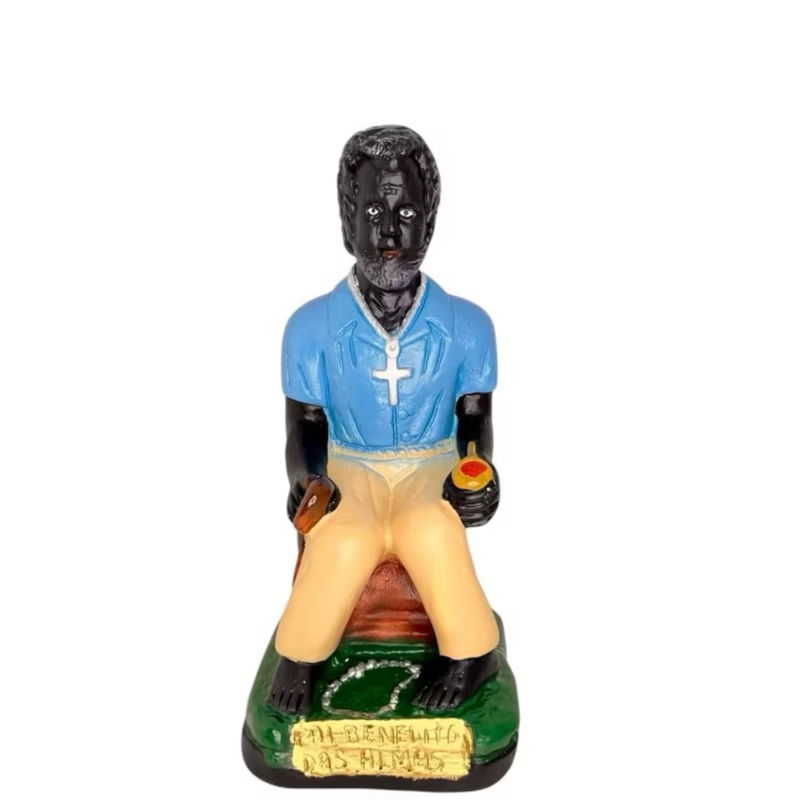 Imagem de Pai Benedito das almas / imagem de preto velho 20cm em gesso
