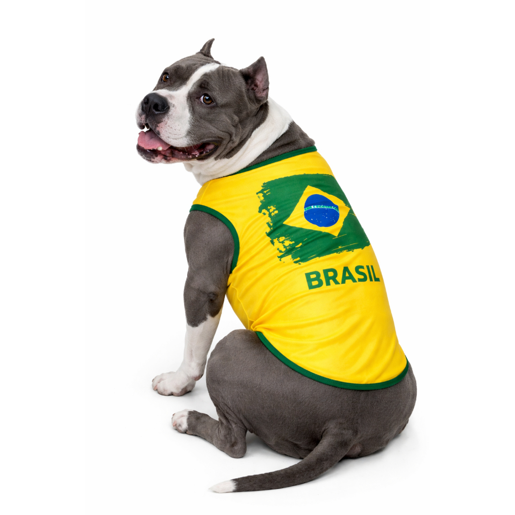 Camisa Pet Do Brasil Amarela Copa Cachorros Pequenos E Grandes