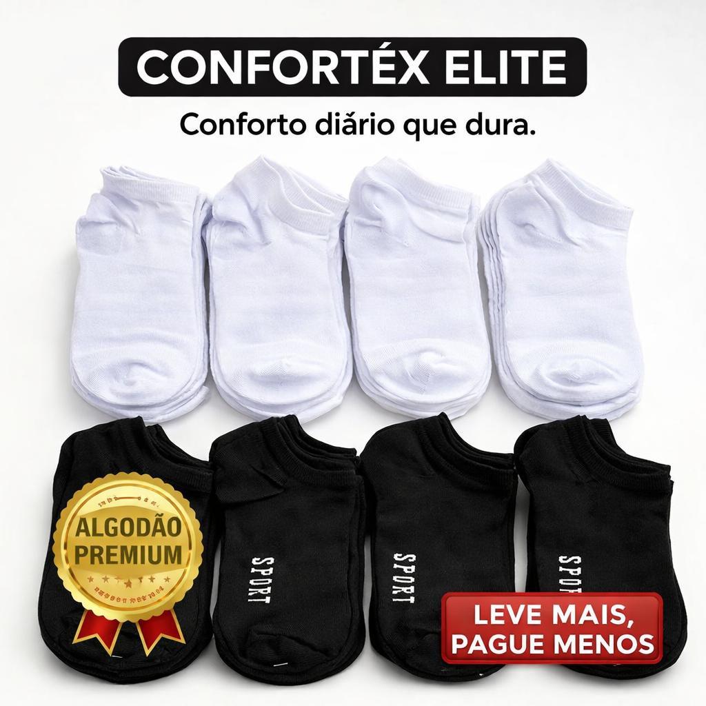 Kit Meia Soquete Algodão Premium 3, 6 ou 12 Pares Cano Curto Esportiva Masculina Feminina Confortável Preta Branca em Oferta na Shopee