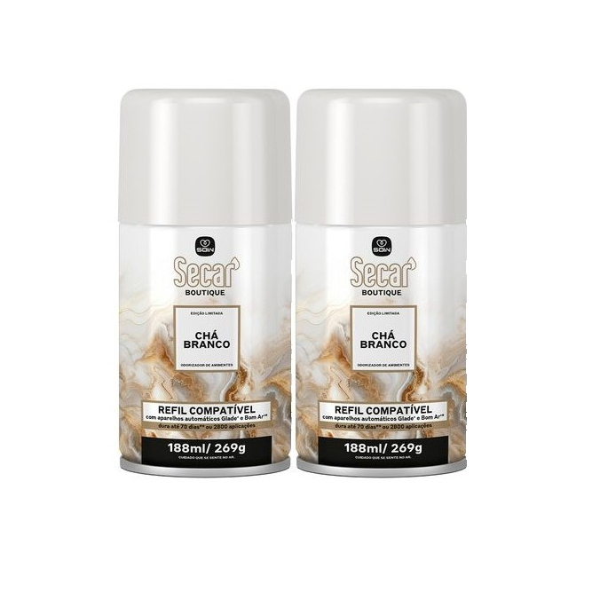 Refil Automático Boutique Secar Chá Branco Chá Verde 269g Compatível com Glade e Bom Ar