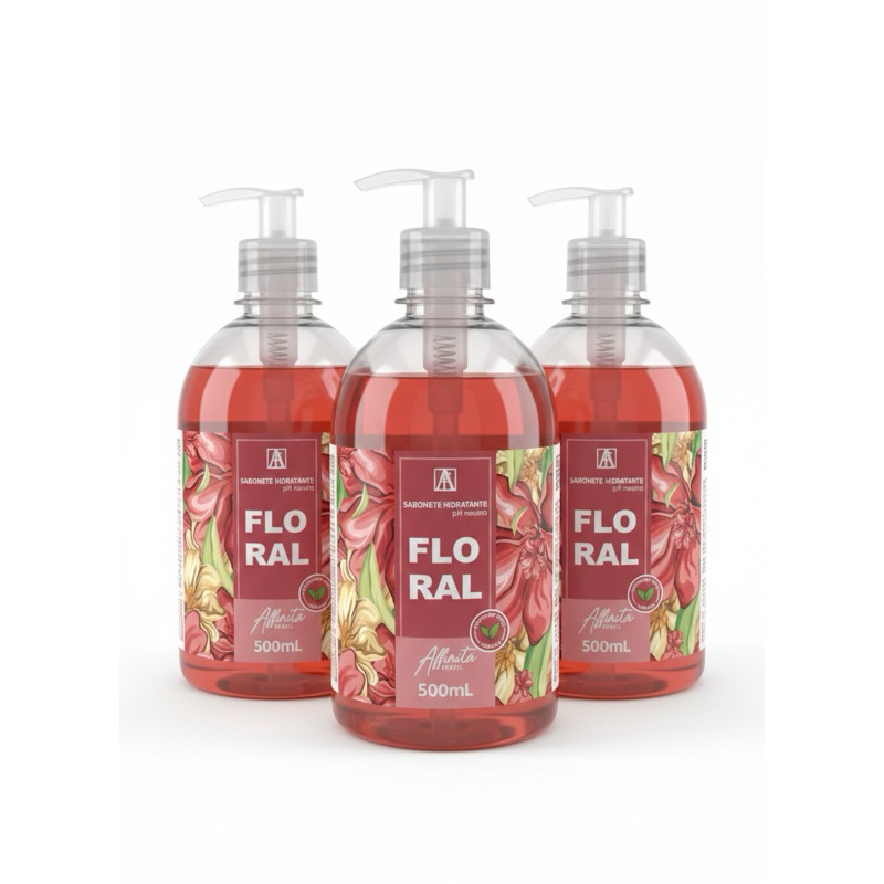 Kit 3 Sabonete Liquido Floral 500Ml