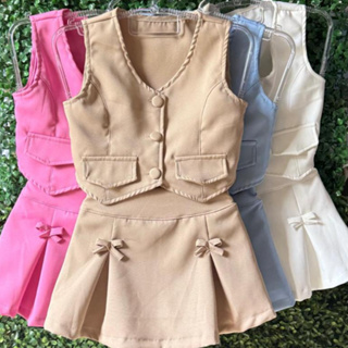 Conjunto Infantil Menina do 2 Ao 10 Anos Short Saia-Colete Moda Blogueirinha em Oferta na Shopee