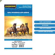 Kit Papel Fotográfico Auto Adesivo 130g Master Print 20,40,60 Folhas (papelaria)