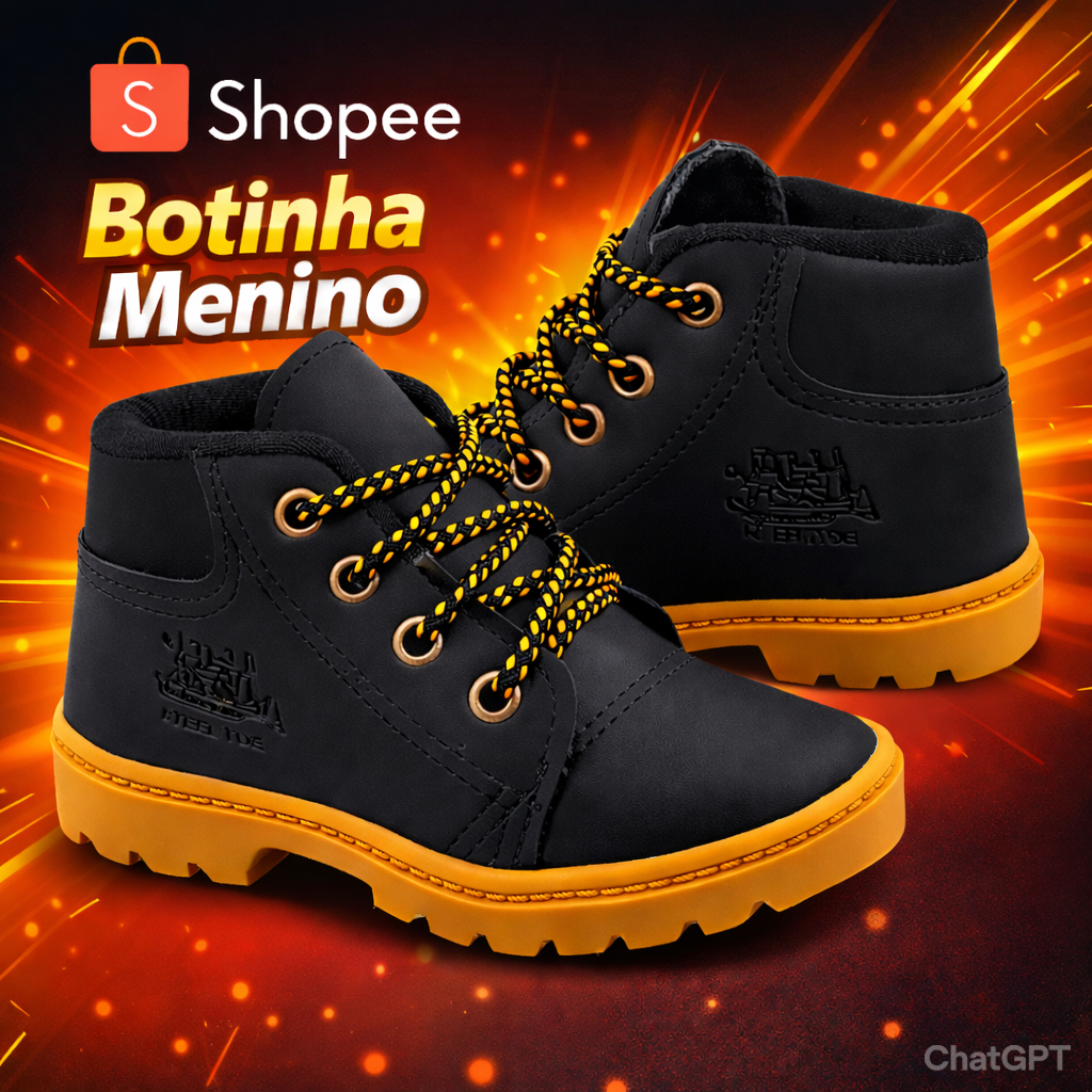 Botinha Bota coturno menina e menino fashion beby infantil em Oferta na Shopee