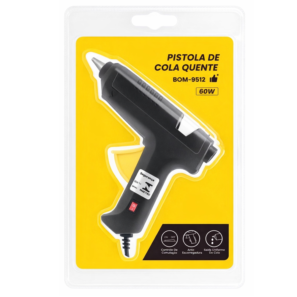 Aplicador Elétrico de Cola 60W 11mm Bivolt Uso Profissional e Doméstico – BOM9512
