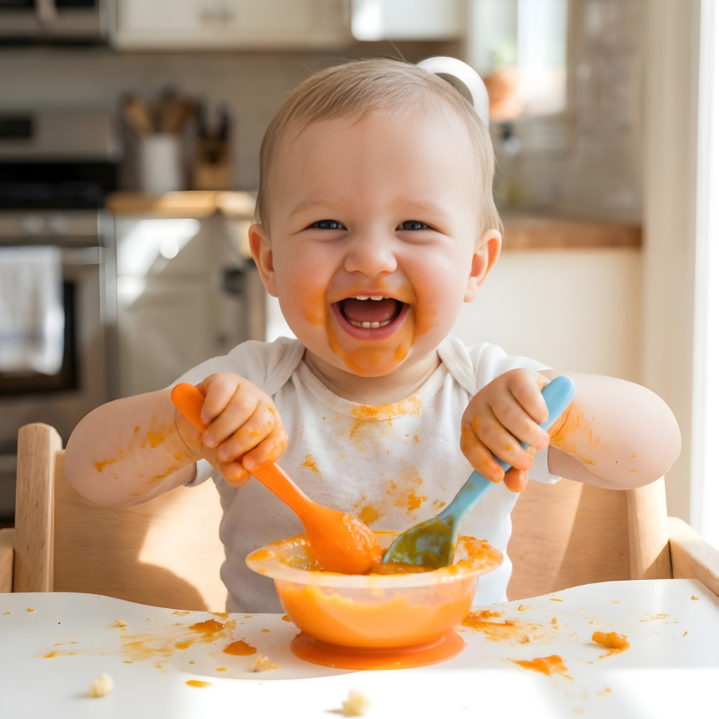 Kit 6 Colheres Coloridas Infantil Bebê Plástico BPA Free Introdução Alimentar Reutilizável Durável