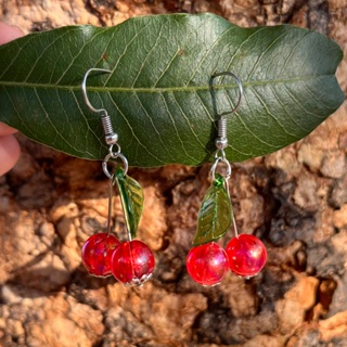 Brinco Cereja/Cherry Delicado Pequeno Miçanga Brinco Divertido em Oferta na Shopee
