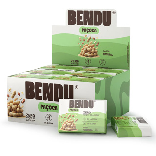 Bendu Paçoca Sabor Natural Zero Açúcar Com Whey Protein 24 Un em Oferta na Shopee