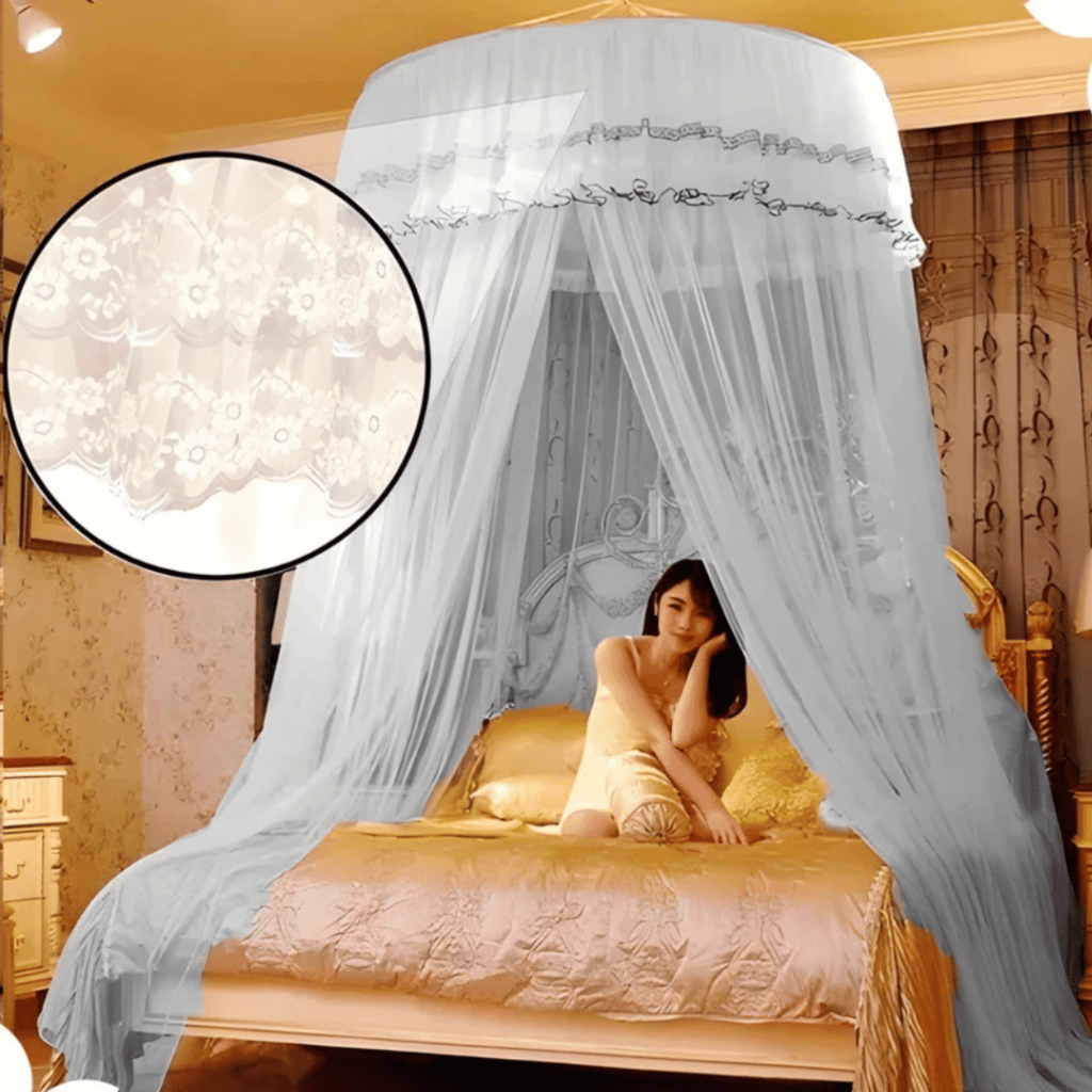 Mosquiteiro  Indiano de Teto Gigante Casal Box /Queen /King  Com Abertura Lateral 14 Metros