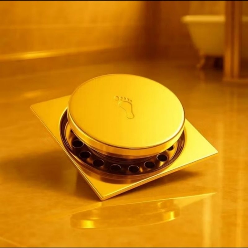 Ralo Dourado Click 10x10 Veda Cheiro Brilhante	De Banheiro Luxuoso Aco Resistente Inteligente 15416 em Oferta na Shopee