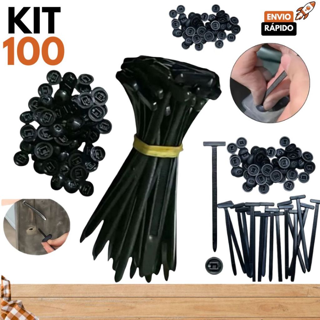 Kit 100/50/40/20 Abraçadeira Nylon Enforca Gato Cinta Plástica Universal Travamento Automático Carro em Oferta na Shopee