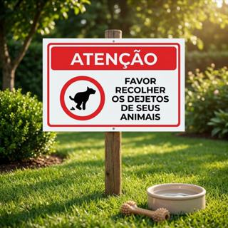 Placa Sinalização Favor Recolher os Dejetos de Seus Animais 30x20cm Recolha Cocô Cachorro em Oferta na Shopee