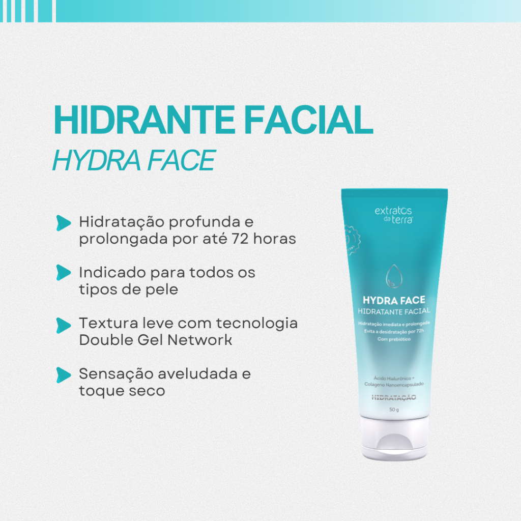 Hidratante Facial Hydra Face Extratos da Terra 50g - Intensivo com Tecnologia Avançada — imagem 2 de 2