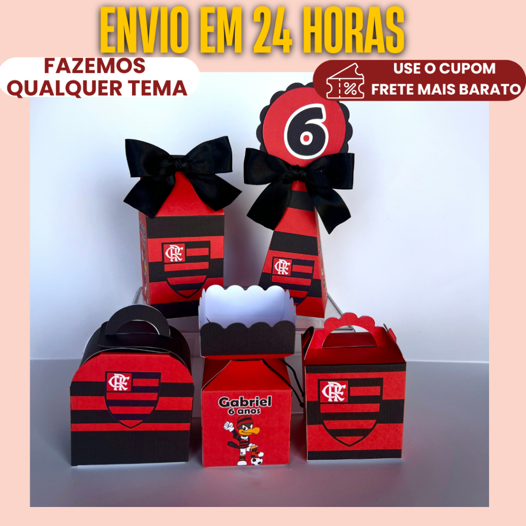 PEGUE E MONTE - Kit Festa Personalizado Futebol, time  - Lembrancinhas para festa aniversário caixinha