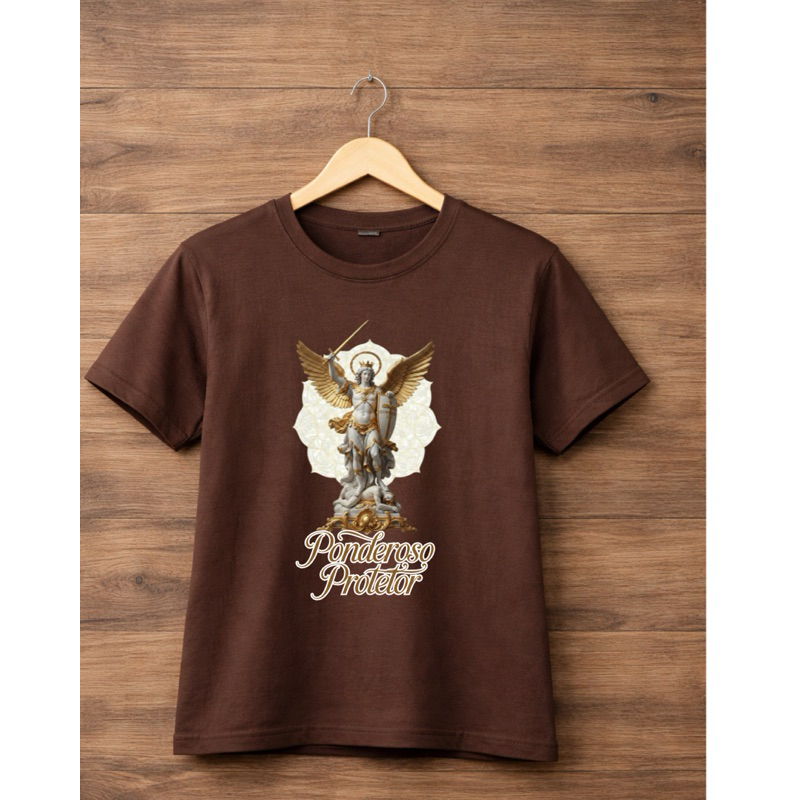 Camiseta Exclusiva São Miguel Poderoso Protetor | Unissex Algodão| TAM 2 ao G5 | Missa Oração Rosário Quaresma