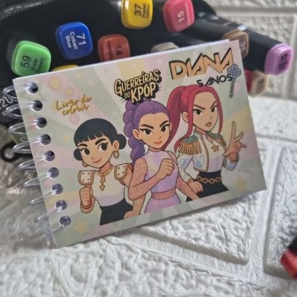 Livro ( Revista) Colorir Guerreiras Mini Personalizados Qualquer Tema Lembrancinha de Aniversário Infantil