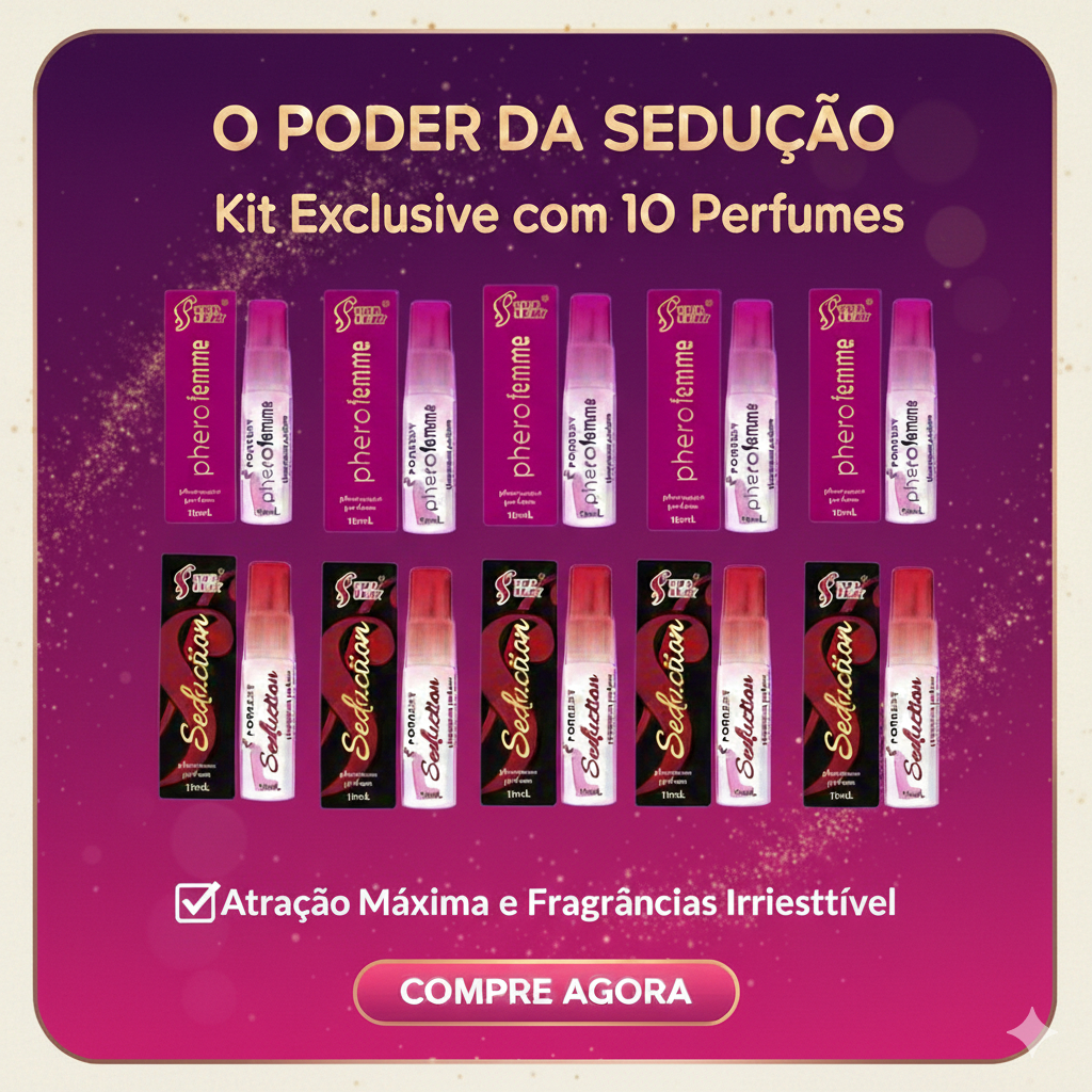 Kit 10 Sendo 5 Perfume Feminino Atrai Homens Sedução + 5 Perfume Feminino C/ Feromônio